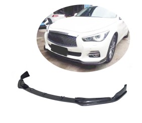 Накладка на передній бампер Lip V1 (для Q50 Base 2014-2017, Карбон) для Infiniti Q50/Q60 рр