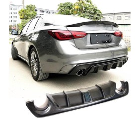 Дифузор заднього бампера V4 (для Q50 Base/Sport 2018-2023, Карбон) для Infiniti Q50/Q60 рр