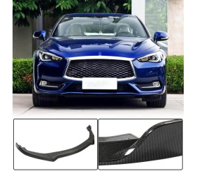 Накладка на передній бампер Lip V1 (для Q60 2016-2022, Карбон) для Infiniti Q50/Q60 рр