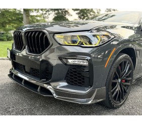 Накладка на передній бампер Carbon V1 (для M-Sport, 2018-2022) для BMW X6 G06 2019- рр