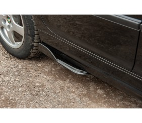 Універсальні Flap накладки на бокові пороги тип-E (2 шт, чорний глянець, ABS-пластик)