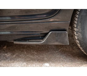 Універсальні Flap накладки на бокові пороги тип-D (2 шт, чорний глянець, ABS-пластик)