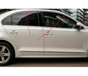 Верхні молдинги скла 6 шт, нерж) OmsaLine - Італійська нержавійка для Volkswagen Jetta 2011-2018 рр