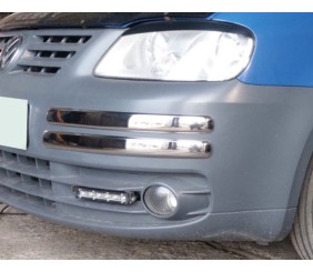 Куточки на передній бампер (4 шт, нерж) OmsaLine - Італійська нержавійка для Volkswagen Caddy 2004-2010 рр