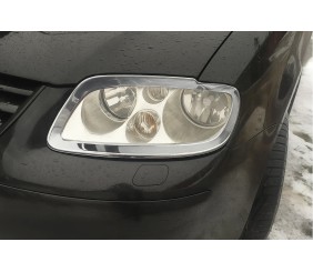 Накладки на фари (2 шт, нерж) для Volkswagen Caddy 2004-2010 рр