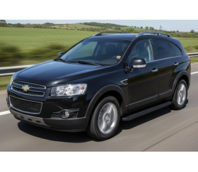 Бокові пороги Allmond Black (2 шт., Алюміній) 2006-2015 для Chevrolet Captiva рр
