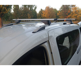 Багажник (поперечини) на звичайні рейлінги під ключ Wizard V1 (2 шт) 115 см, Сірий для Dacia Dokker 2013-2022 рр
