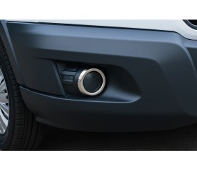 Накладки на протитуманки 2014-2018 (2 шт, нерж) OmsaLine - Італійська нержавійка для Ford Transit 2014- рр