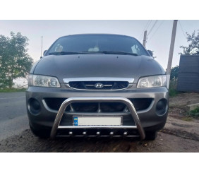 Кенгурятник WT003 (нерж.) для Hyundai H200, H1, Starex 1998-2007 рр
