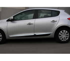 Молдинг дверний (HB, 4 шт, нерж) для Renault Megane III 2009-2016 рр