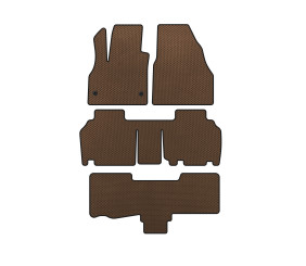 Килимки EVA (3 ряди, 5-ти дверний/7-місний, Коричневий) для Renault Kangoo 2008-2020 рр