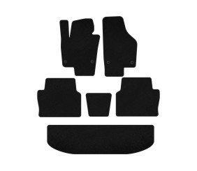 Килимки текстильні Classic (3 ряди, чорні) для Seat Alhambra 2010- рр