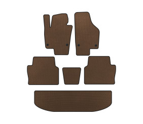Килимки EVA (3 ряди, Коричневий) для Seat Alhambra 2010- рр