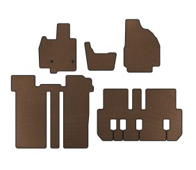 Килимки EVA (3 ряди, 6-ти місний, Коричневий) для Toyota Previa 2006-2019 рр