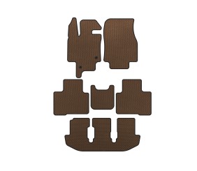 Килимки EVA (3 ряди, 7-ми місний, Коричневий) для Toyota Highlander 2019- рр