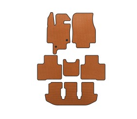 Килимки EVA (3 ряди, 7-ми місний, Помаранчевий) для Toyota Highlander 2019- рр
