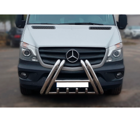 Кенгурятник F1-01 (2013-2018, нерж.) для Mercedes Sprinter W906 рр