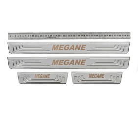 Накладки на пороги V-2 (4 шт., нерж) для Renault Megane IV 2016-2025 рр
