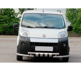 Передній захист Shark (нерж) для Fiat Fiorino/Qubo 2008-2024 рр