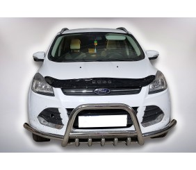 Кенгурятник з вусами WT003 (нерж.) для Ford Kuga/Escape 2013-2019 рр