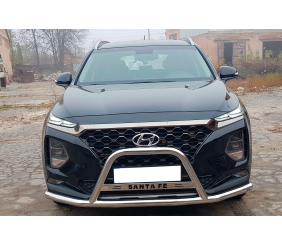 Кенгурятник вусатий WT006 (нерж) для Hyundai Santa Fe 4 2018-2023 рр