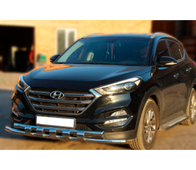 Передній захист Shark (нерж) для Hyundai Tucson TL 2016-2021 рр