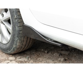 Універсальні Flap накладки на бокові пороги тип-C (2 шт, чорний глянець, ABS-пластик)