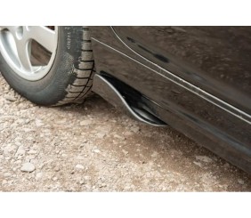 Універсальні Flap накладки на бокові пороги тип-F (2 шт, чорний глянець, ABS-пластик)