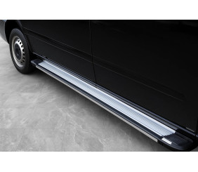 Бокові пороги Rainbow (2 шт., Алюміній) Довга (ExtraLong) для Mercedes Vito W639 2004-2014 рр