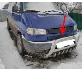 Нижня накладка на решітку Глянсова на косу морду для Volkswagen T4 Transporter 1990-2003 рр