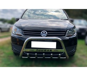 Кенгурятник (нерж) 60 мм, без напису для Volkswagen Touran 2010-2015 рр