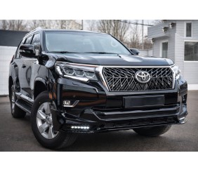 Накладка на передній бампер TRD (2017-) Білий колір для Toyota Land Cruiser Prado 150 2009-2023 рр