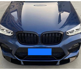 Передня Lip накладка 3D (для F97 2018-2022, чорний глянець) для BMW X3 G01 2018- рр