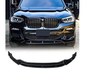 Передня Lip накладка 3D (для M-Sport 2018-2022, чорний глянець) для BMW X4 G02 2018- рр