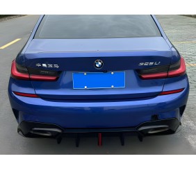 Дифузор заднього бампера B-Style LED (для M-Sport 2018-2022, ABS) для BMW 3 серія G20/G21 2018- рр