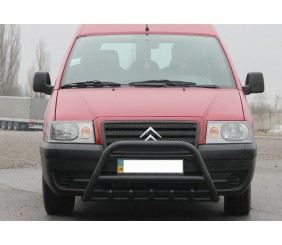 Кенгурятник WT003 Black (нерж) для Peugeot Expert 1995-2007 рр