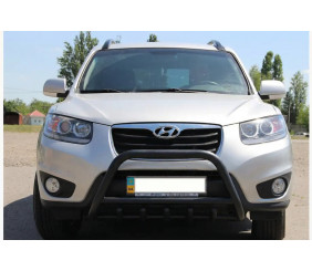 Кенгурятник WT003 Black (нерж.) для Hyundai Santa Fe 2 2006-2012 рр