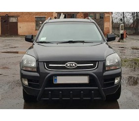 Кенгурятник WT003 Black (нерж.) для Kia Sportage 2004-2010 рр