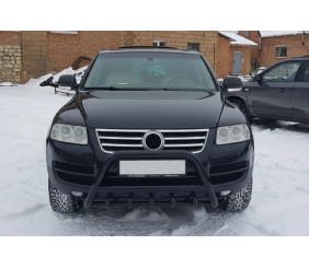 Кенгурятник WT003 Black Special (нерж) для Volkswagen Touareg 2002-2010 рр