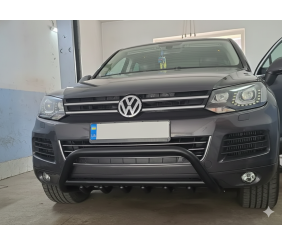 Кенгурятник WT003 Black (нерж) для Volkswagen Touareg 2010-2018 рр