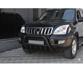 Кенгурятник низький WT003 Black (нерж) для Toyota Land Cruiser Prado 120 2002-2009 рр