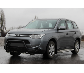 Кенгурятник WT004 Black (нерж.) для Mitsubishi Outlander 2012-2021 рр