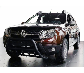 Кенгурятник без напису WT003 Black (нерж.) для Dacia Duster 2008-2018 рр