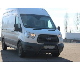 Кенгурятник WT003 Black (нерж.) для Ford Transit 2014- рр