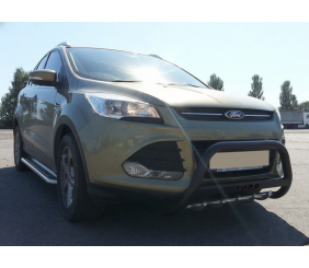 Кенгурятник WT004 Black (нерж.) для Ford Kuga/Escape 2013-2019 рр