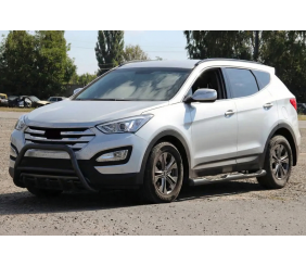 Передня дуга WT003 Black (нерж.) для Hyundai Santa Fe 3 2012-2018 рр