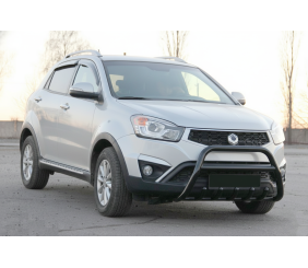 Кенгурятник WT003 Black (нерж.) для SsangYong Korando 2010-2019 рр