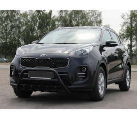Кенгурятник WT003 Black (нерж) для Kia Sportage 2015-2021 рр