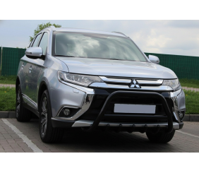 Кенгурятник WT003 Black (нерж.) для Mitsubishi Outlander 2012-2021 рр