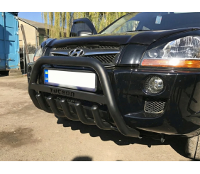 Кенгурятник WT004 Black (нерж.) для Hyundai Tucson JM 2004- рр